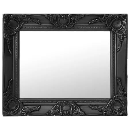 Miroir mural style baroque 50x40 cm noir
