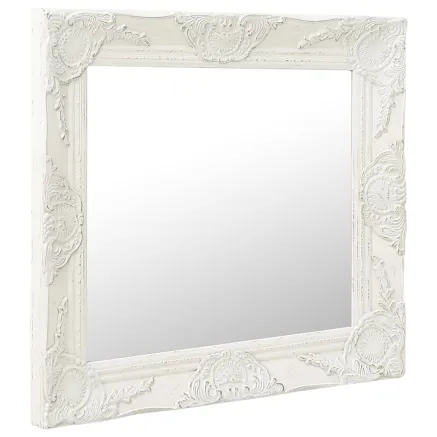 Miroir mural style baroque 50x50 cm Blanc 2