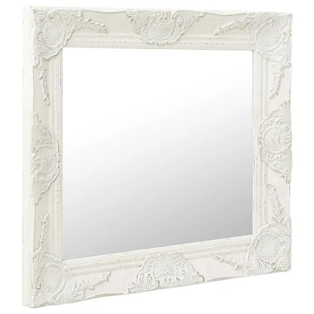 Miroir mural style baroque 50x50 cm Blanc