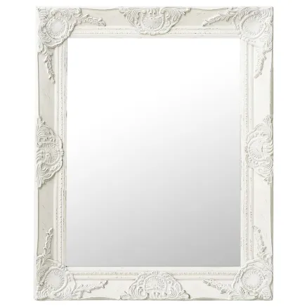 Miroir mural style baroque 50x60 cm Blanc