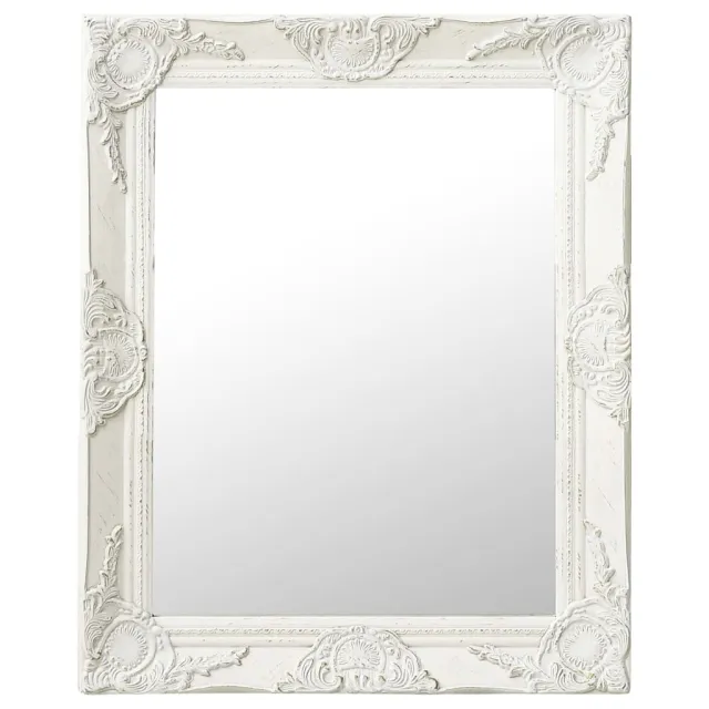 Miroir mural style baroque 50x60 cm Blanc