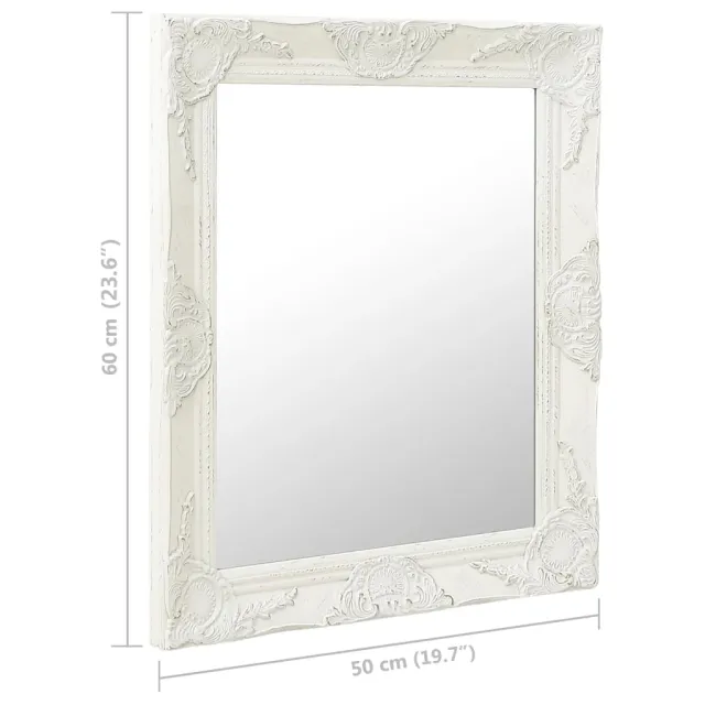 Miroir mural style baroque 50x60 cm Blanc