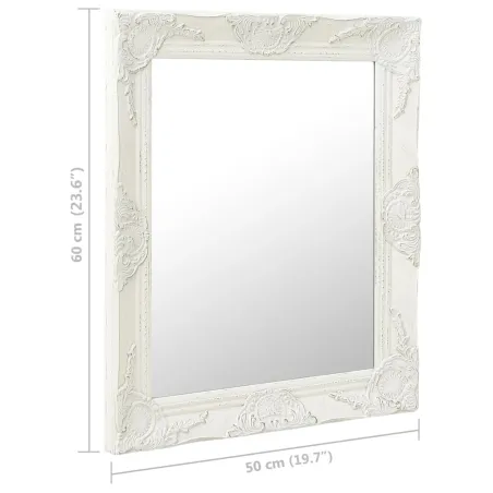 Miroir mural style baroque 50x60 cm Blanc