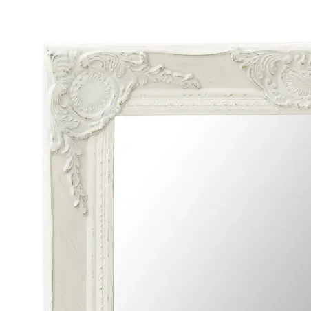 Miroir mural style baroque 50x80 cm Blanc