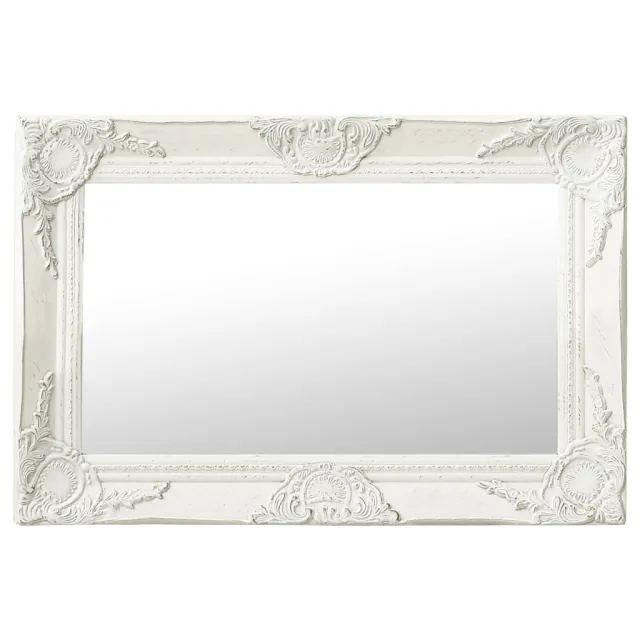 Miroir mural style baroque 60x40 cm Blanc