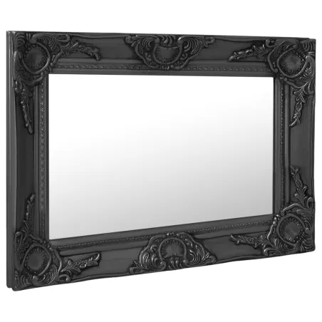 Miroir mural style baroque 60x40 cm noir