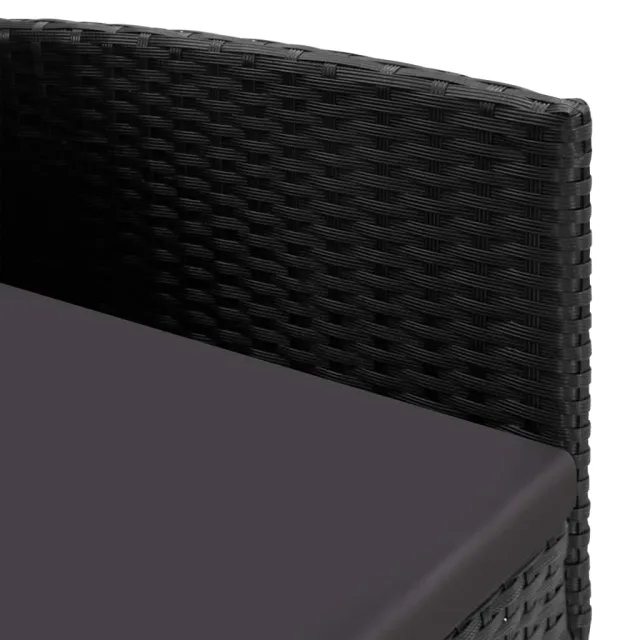 Ensemble à manger de jardin 5 pcs noir résine tressée et acier