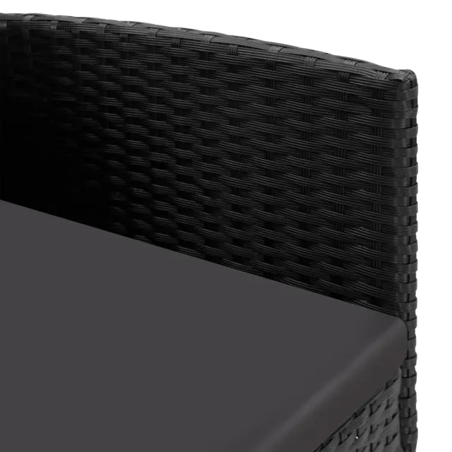 Ensemble à manger de jardin 9 pcs noir résine tressée et acier