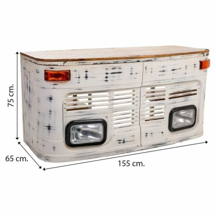 Desk Alexandra House Living White Wood Iron 65 x 75 x 155 cm 2