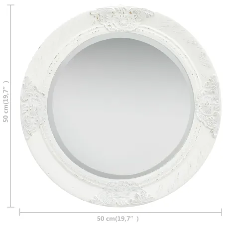 Miroir mural style baroque 50 cm Blanc