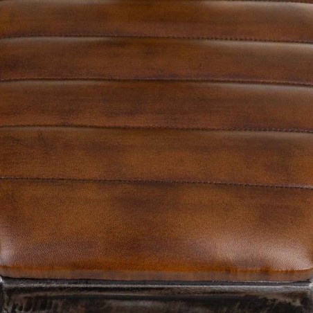 Taburete Alexandra House Living Marrón Negro Cuero Hierro 53 x 105 x