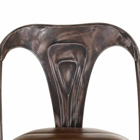 Taburete Alexandra House Living Marrón Negro Cuero Hierro 53 x 105 x