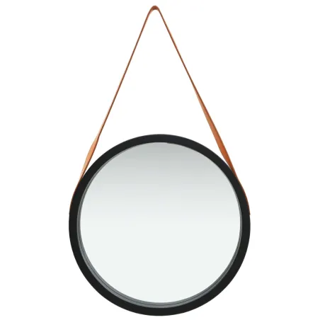 Miroir mural avec sangle 50 cm Noir