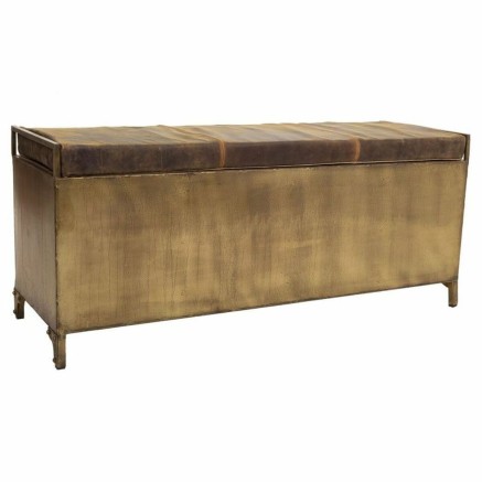 Panca Alexandra House Living Pelle Ferro 40 x 51 x 120 cm 2