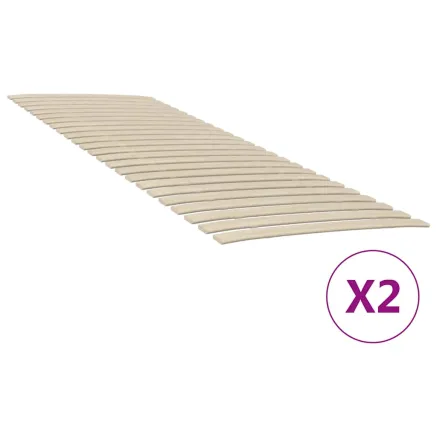 Lattes de rechange pour sommier avec 48 lattes, 2 pièces, 80 x 200 cm