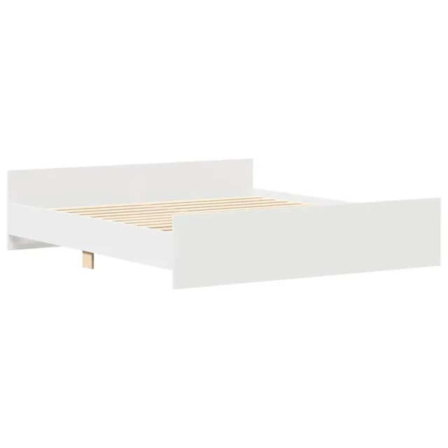 Cadre de lit sans matelas blanc 200x200 cm