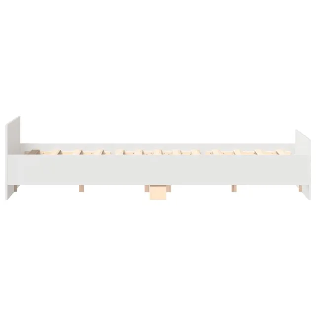 Cadre de lit sans matelas blanc 200x200 cm