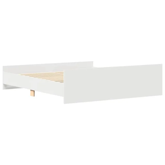 Cadre de lit sans matelas blanc 200x200 cm