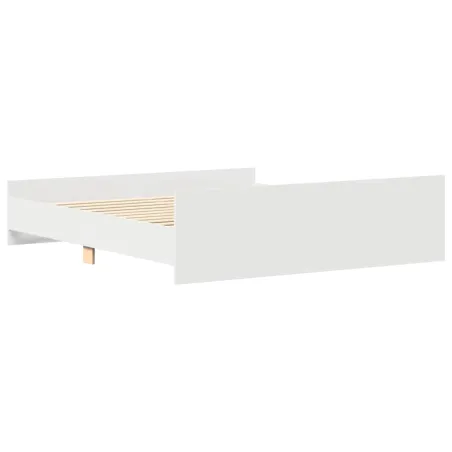 Cadre de lit sans matelas blanc 200x200 cm