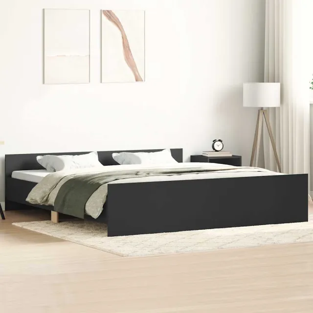 Cadre de lit sans matelas noir 200x200 cm