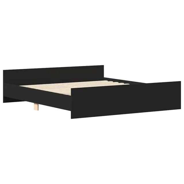 Cadre de lit sans matelas noir 200x200 cm