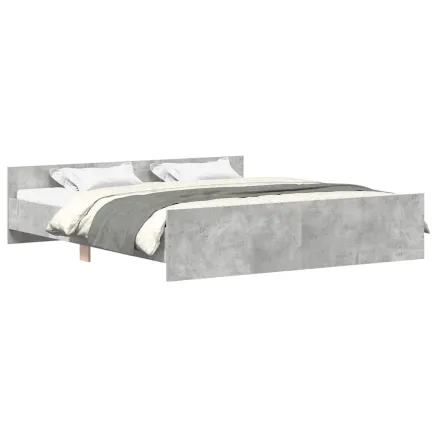Cadre de lit sans matelas gris béton 200x200 cm 2