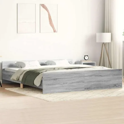 Cadre de lit sans matelas sonoma gris 200x200 cm