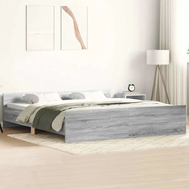 Cadre de lit sans matelas sonoma gris 200x200 cm
