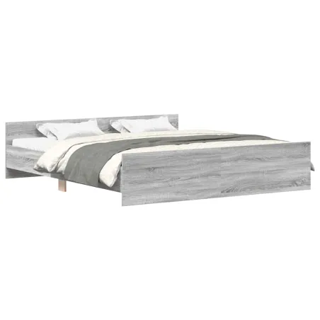Cadre de lit sans matelas sonoma gris 200x200 cm