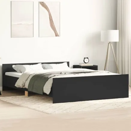 Cadre de lit sans matelas noir 120x200 cm