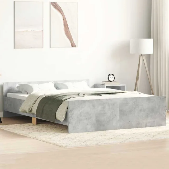 Cadre de lit sans matelas gris béton 120x200 cm
