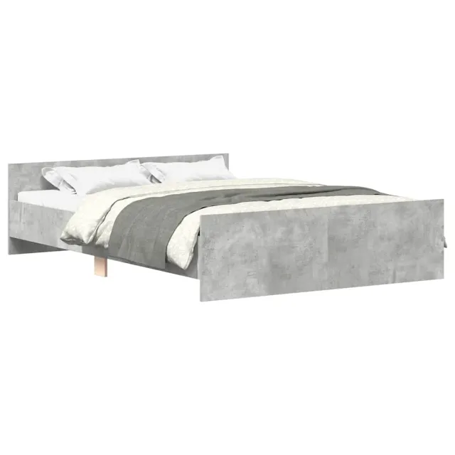 Cadre de lit sans matelas gris béton 120x200 cm