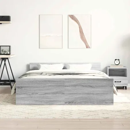 Cadre de lit sans matelas sonoma gris 120x200 cm