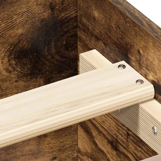 Cadre de lit sans matelas chêne fumé 140x200 cm