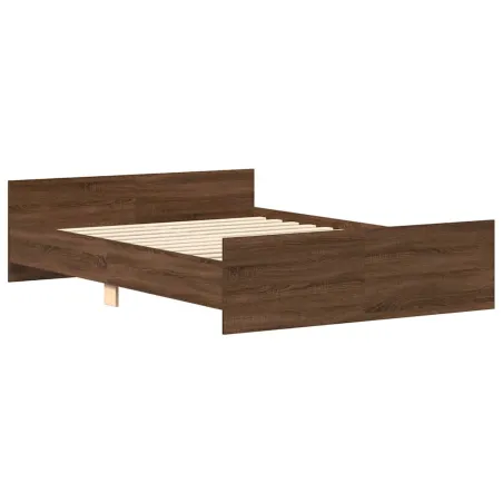Cadre de lit sans matelas chêne marron 140x200 cm
