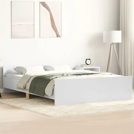 Cadre de lit sans matelas blanc 150x200 cm