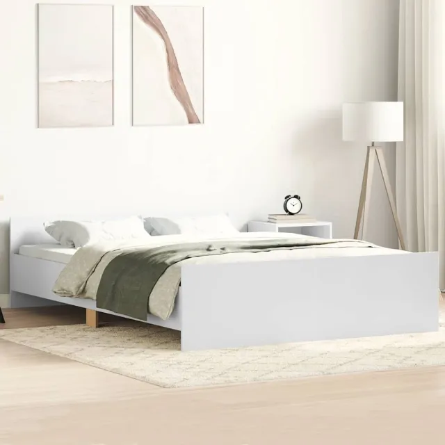 Cadre de lit sans matelas blanc 150x200 cm