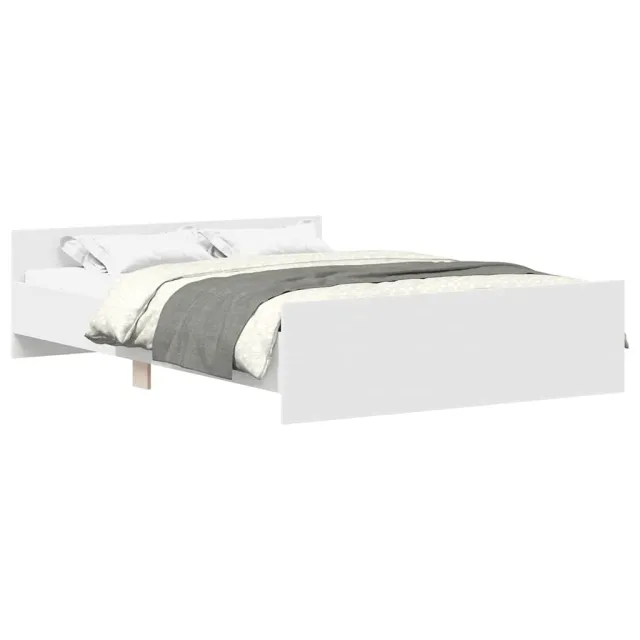 Cadre de lit sans matelas blanc 150x200 cm
