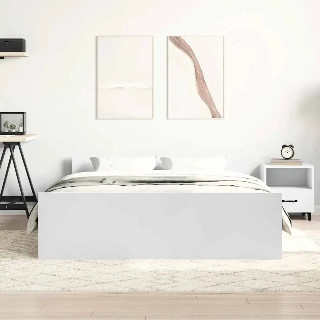 Cadre de lit sans matelas blanc 150x200 cm