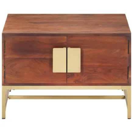 Table basse Marron miel 67x67x45 cm Bois solide d'acacia 2