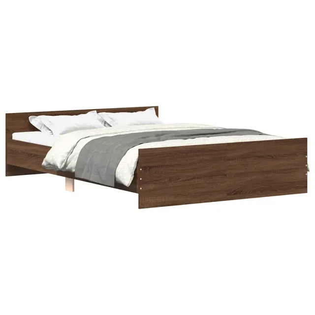 Cadre de lit sans matelas chêne marron 150x200 cm