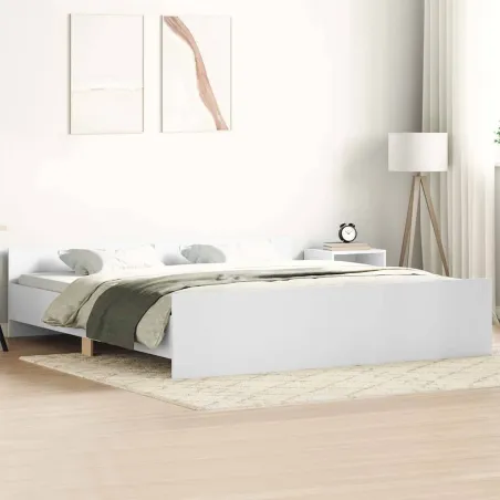 Cadre de lit sans matelas blanc 160x200 cm