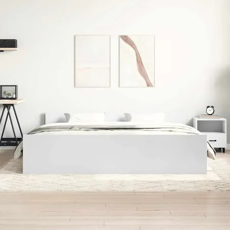 Cadre de lit sans matelas blanc 160x200 cm