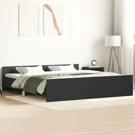 Cadre de lit sans matelas noir 160x200 cm