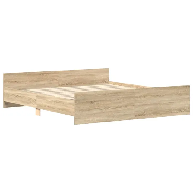 Cadre de lit sans matelas chêne sonoma 160x200 cm