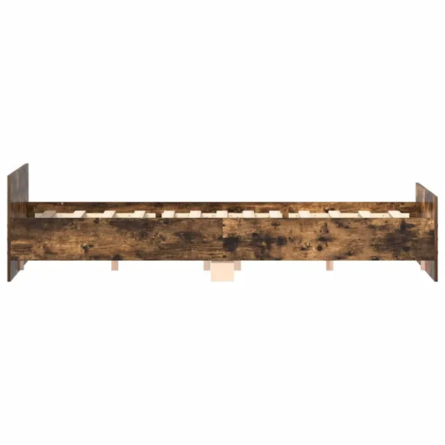 Cadre de lit sans matelas chêne fumé 160x200 cm