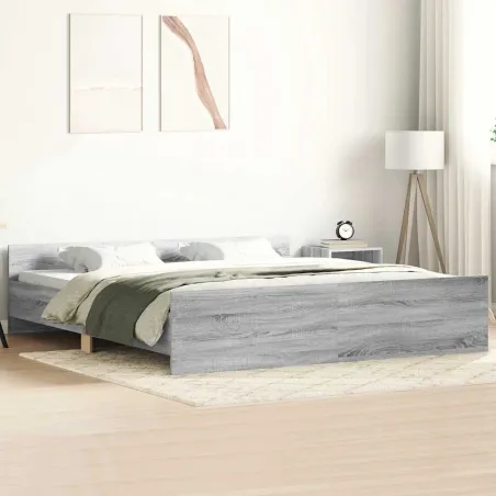 Cadre de lit sans matelas sonoma gris 160x200 cm