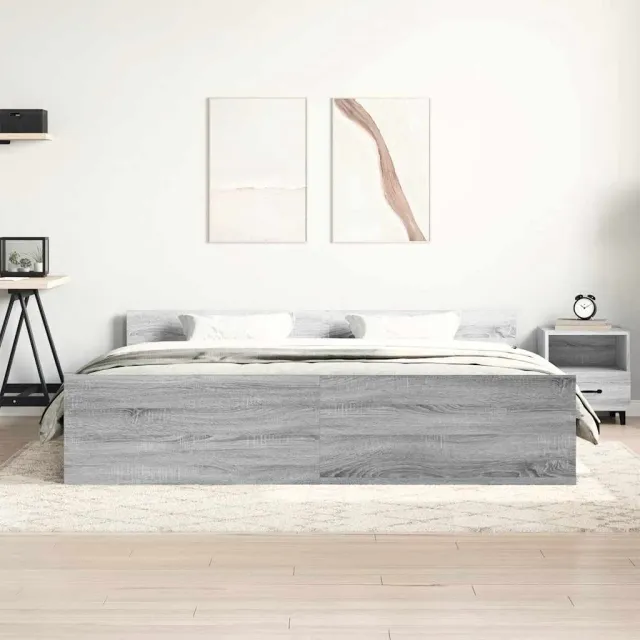 Cadre de lit sans matelas sonoma gris 160x200 cm