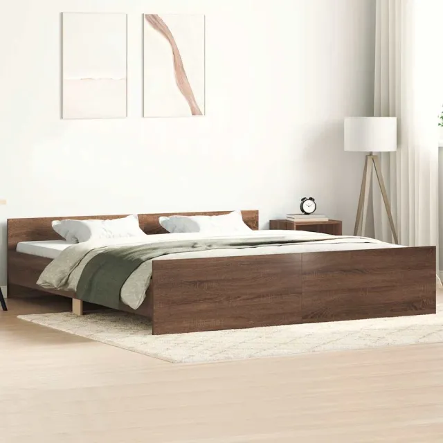 Cadre de lit sans matelas chêne marron 160x200 cm