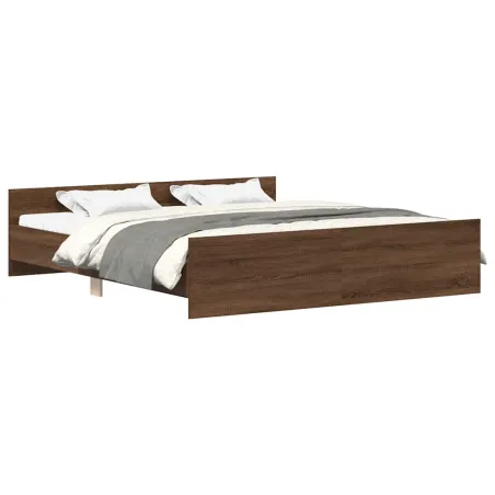 Cadre de lit sans matelas chêne marron 160x200 cm